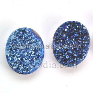 Lolite Color Natural Druzy Gemstone For Jewelry